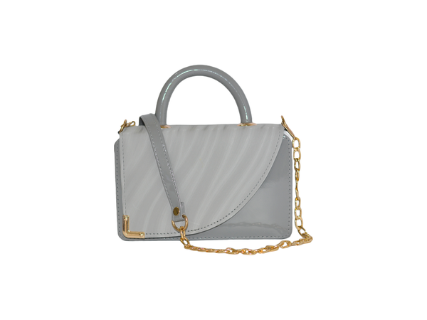 BOX STYLE CROSSBODY BAG GREY