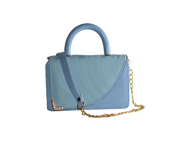 BOX STYLE CROSSBODY BAG LIGHT BLUE